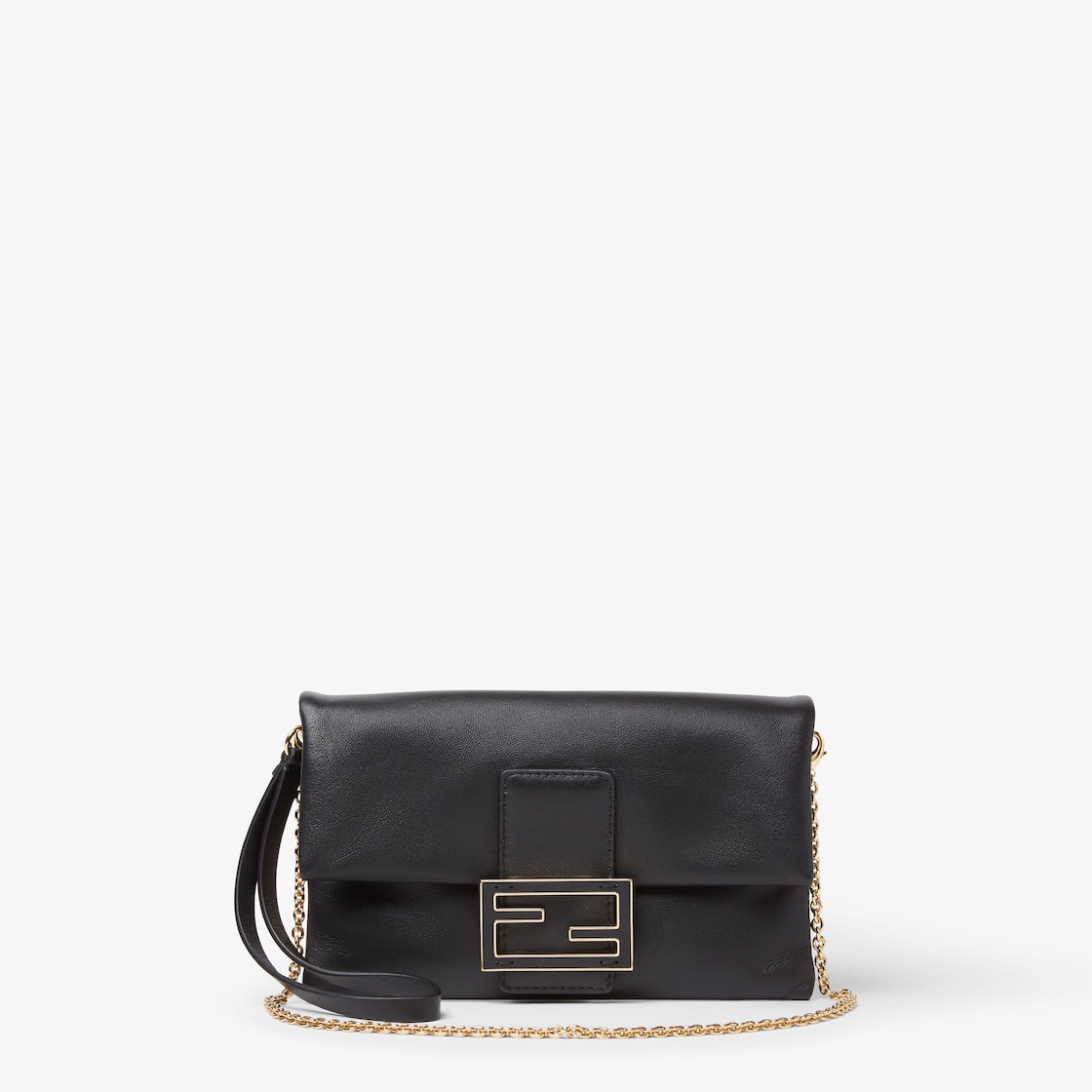 FENDI Mamma Baguette Pouch Black nappa leather clutch - Image 1